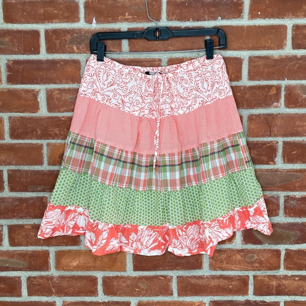 Jcrew plaid tiered skirt